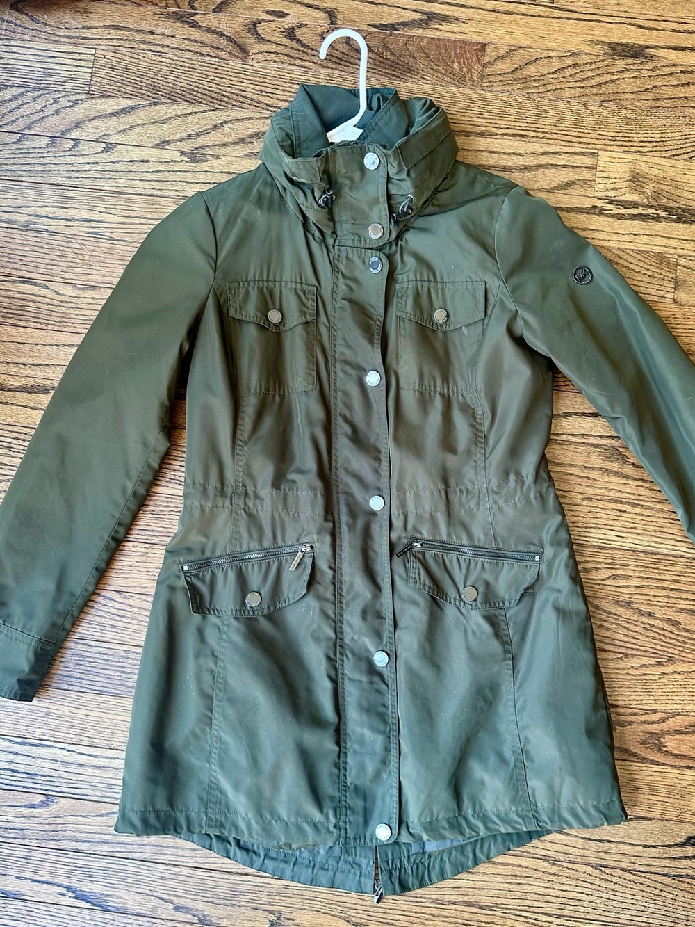 Women’s Michael Kors Nylon Military Utility Anorak High-collar Jacket Coat Sz XS